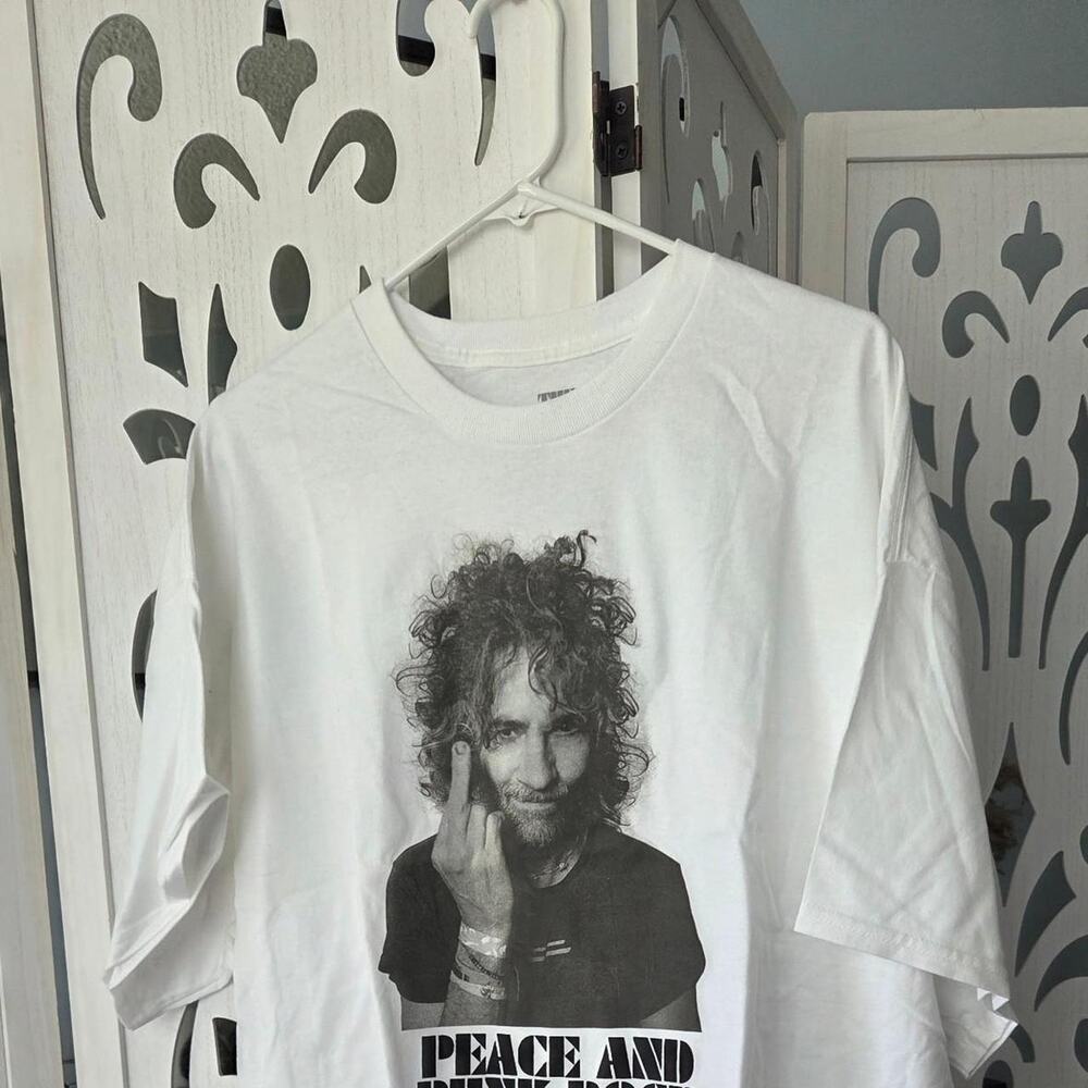 The Flaming Lips Peace and Punk Rock T Shirt White Mens 2XL Graphic Band Tee New